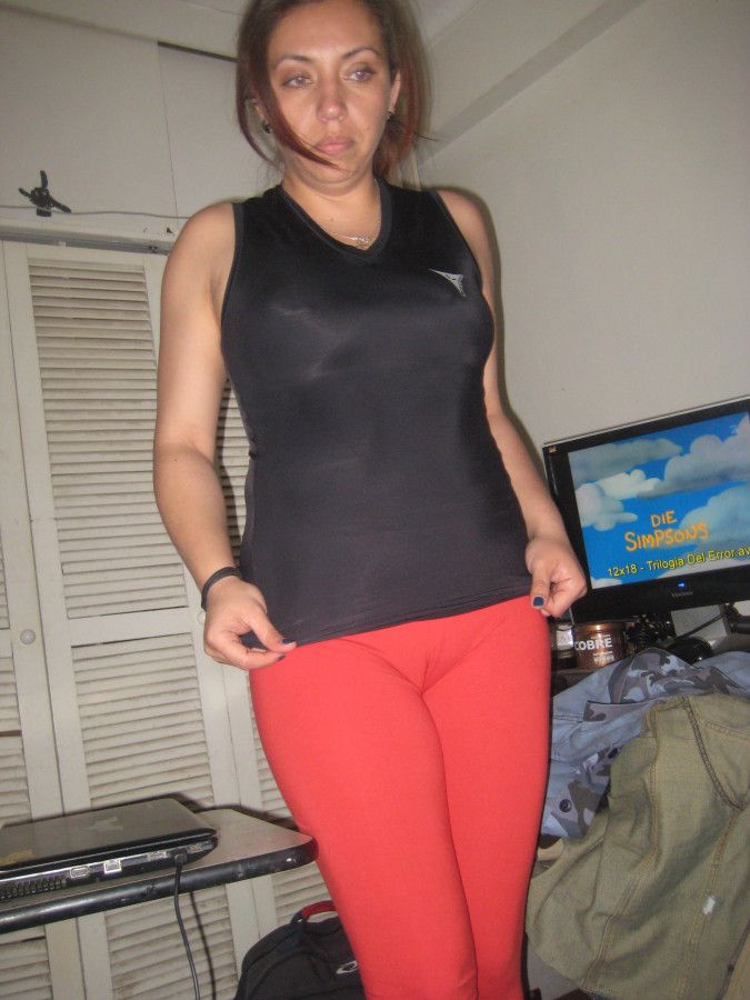 sexy leggins, Red cameltoe