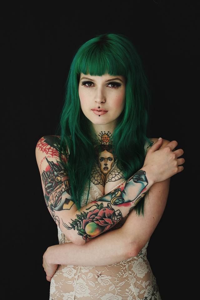 Punky color alpine green sexy tattoos